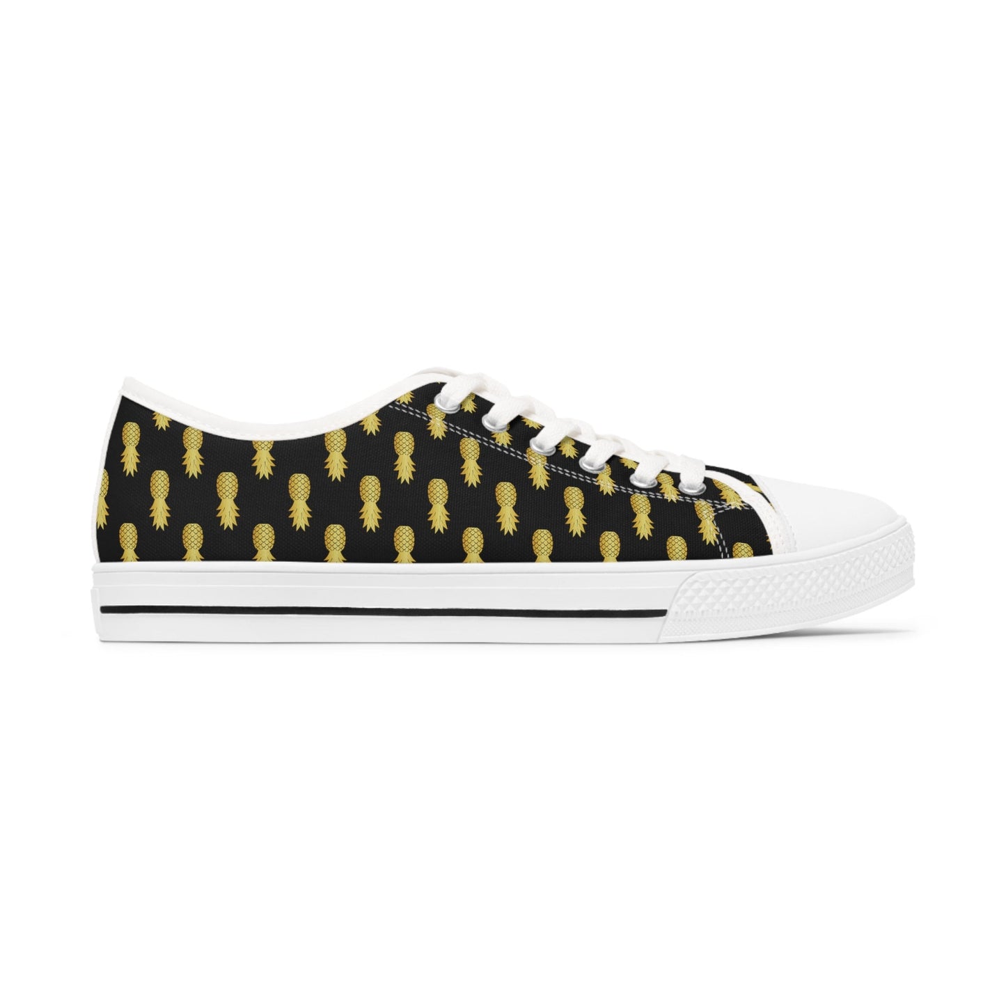 Black Upside Down Pineapple Low Top Sneakers