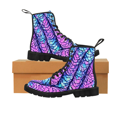 Purple Mermaid Dragon Scales Canvas Boots