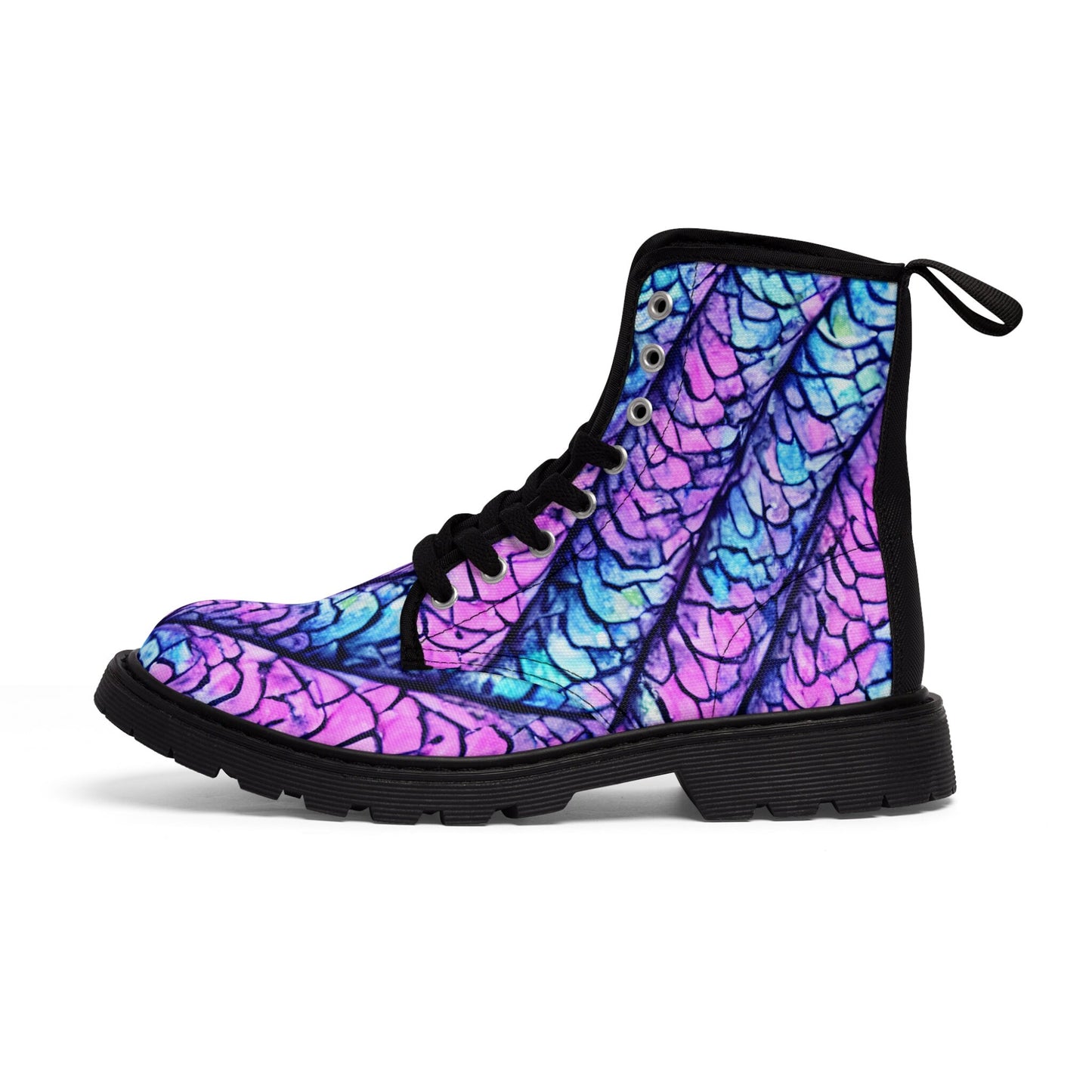 Purple Mermaid Dragon Scales Canvas Boots