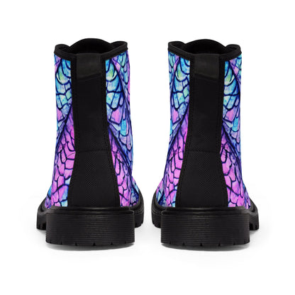 Purple Mermaid Dragon Scales Canvas Boots