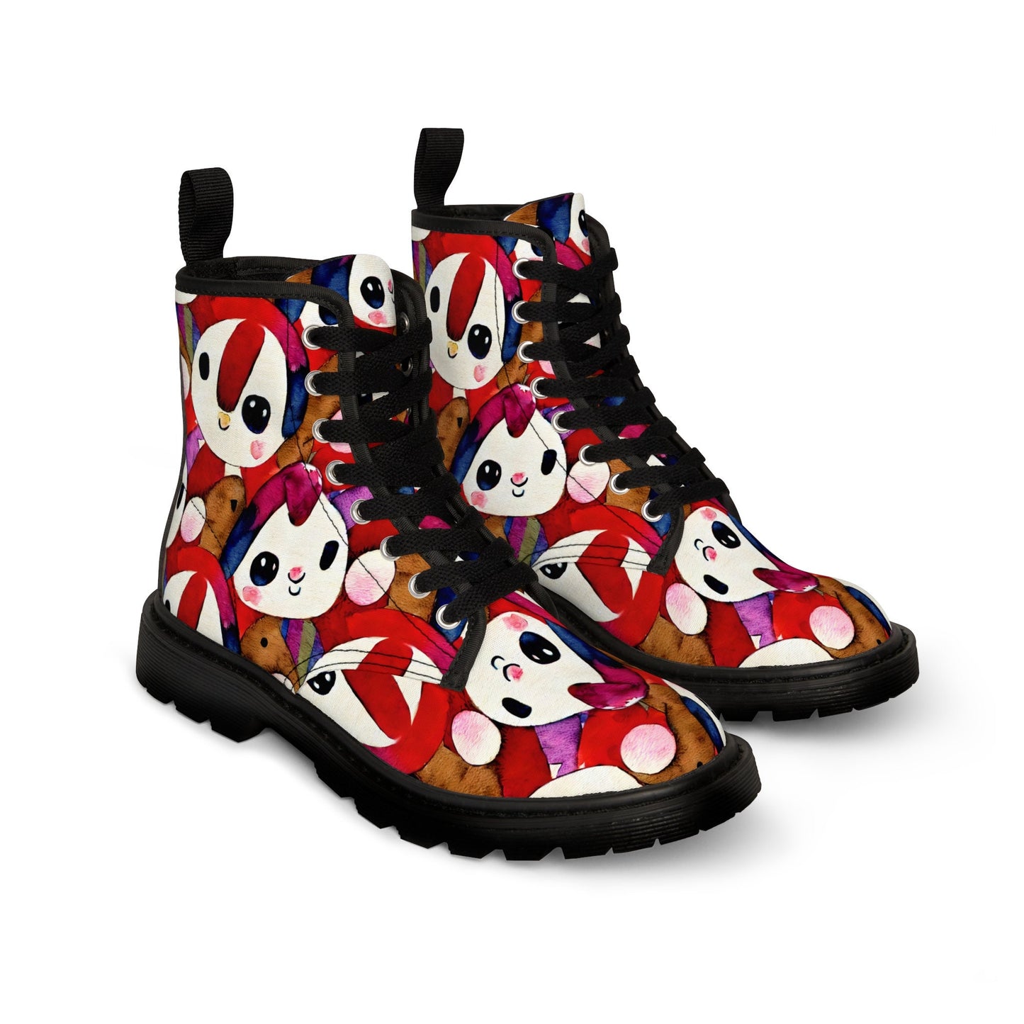 Whimsical Dumpling Critter Canvas Boots