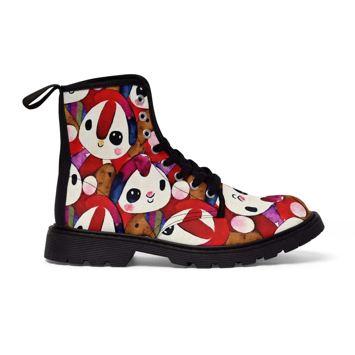 Whimsical Dumpling Critter Canvas Boots