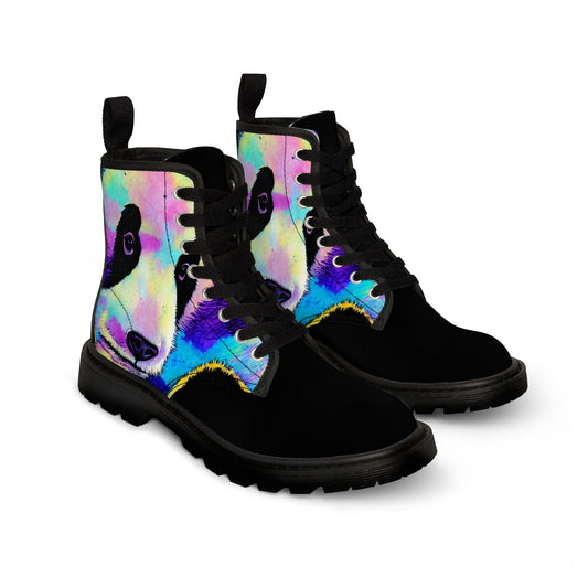 Panda Watercolor Canvas Boots