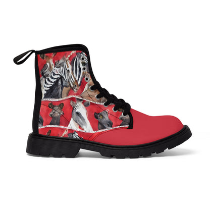 Watercolor Zoo Animal Canvas Boots