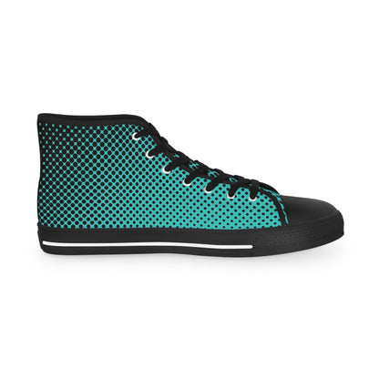 Mens Fit Pop Art Green Aqua Teal OMG Comic High Top Sneakers