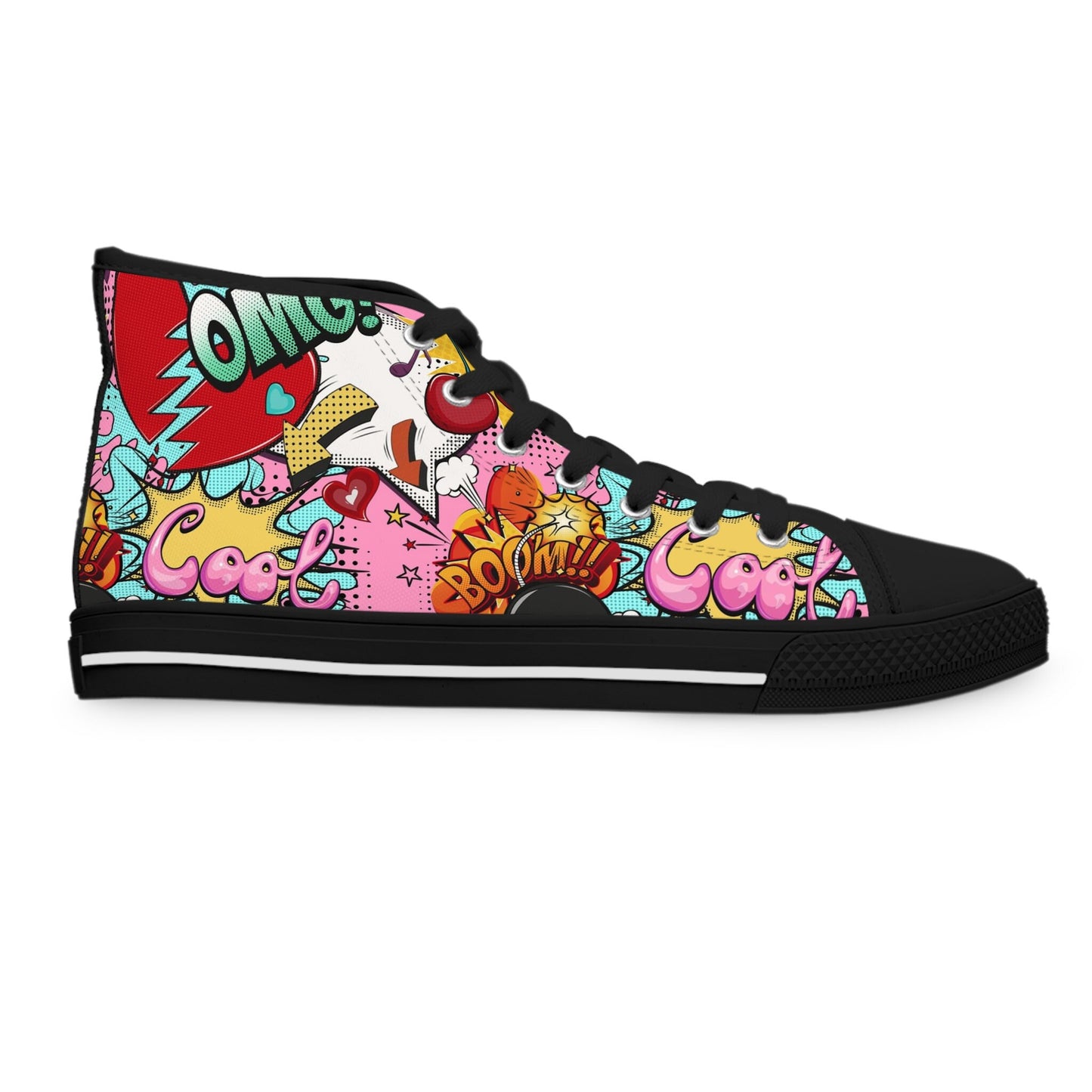 Popart Cherry Boom Multicolor Comic book High Top Sneakers