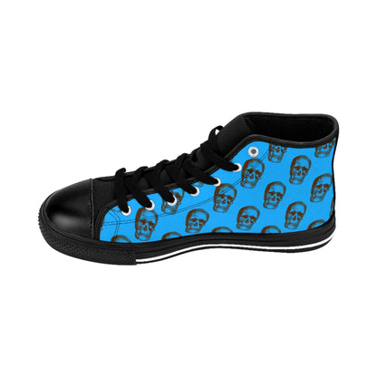 Mens Fit Skulls Blue Black High Top Sneakers