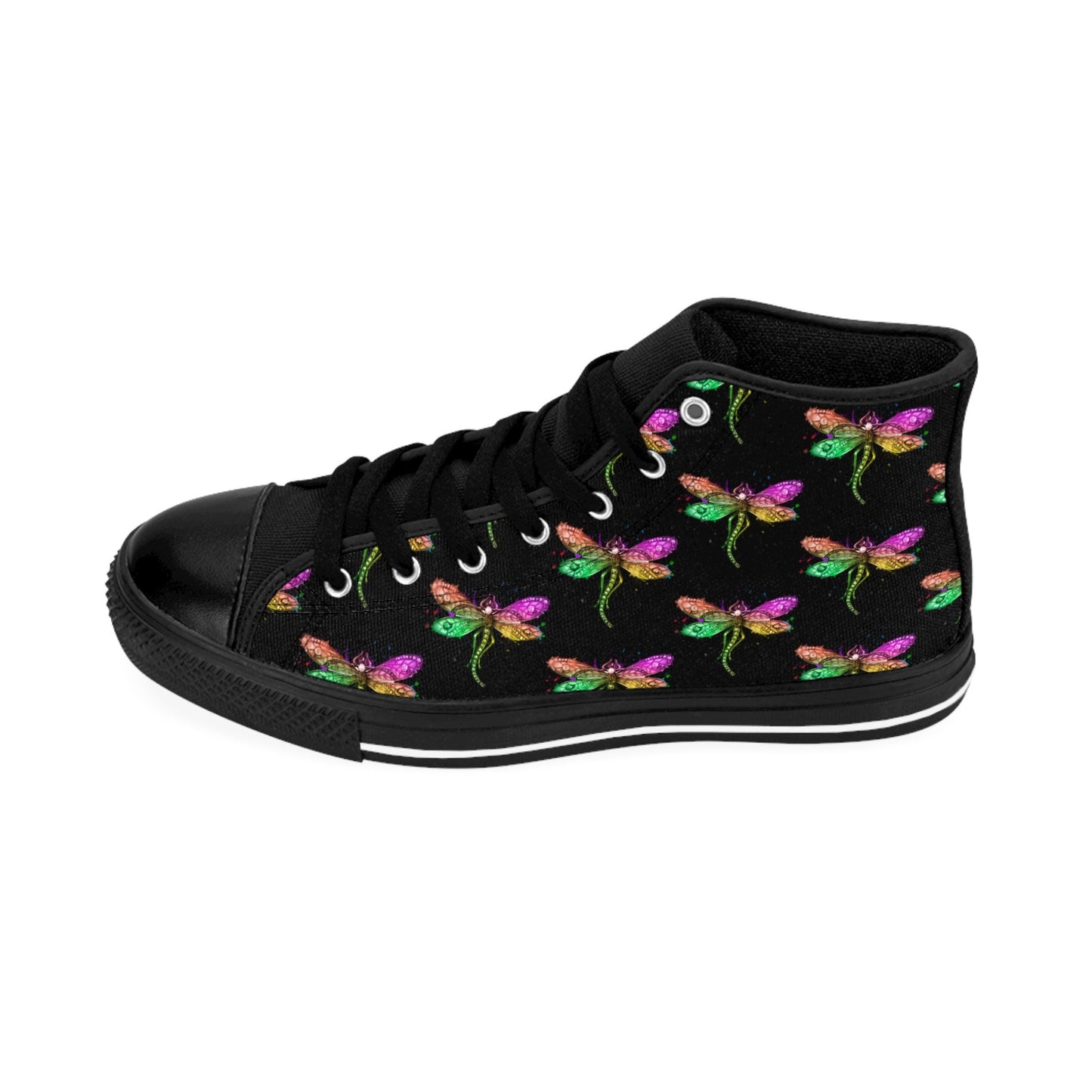 Black Rainbow Dragonfly High Top Sneakers