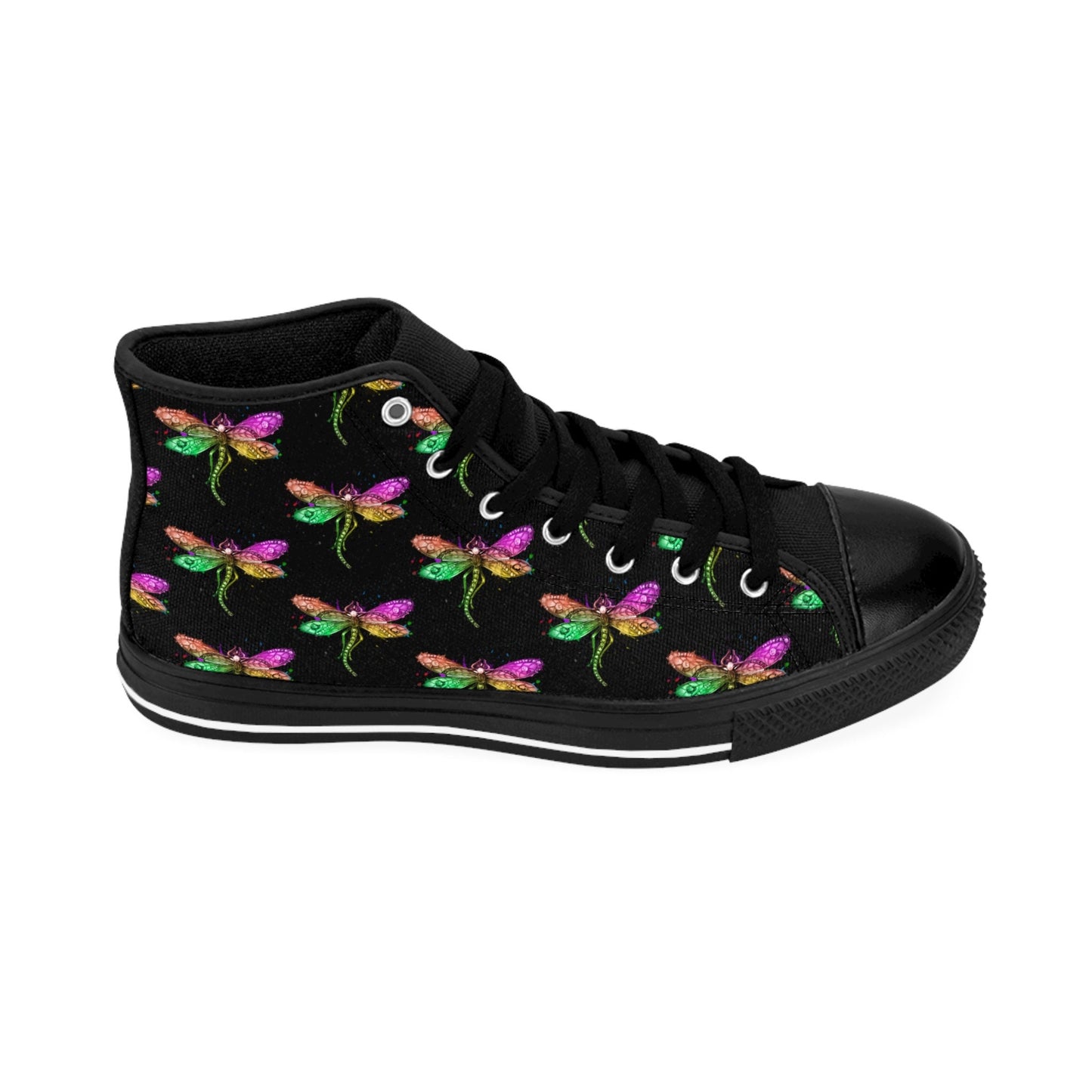 Black Rainbow Dragonfly High Top Sneakers