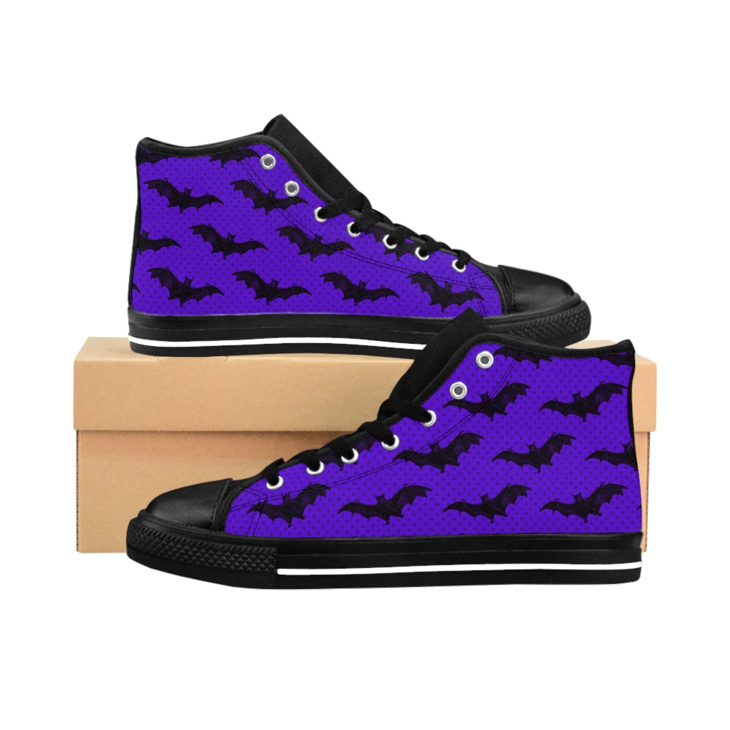 Purple Bats Gothic High Top Sneakers