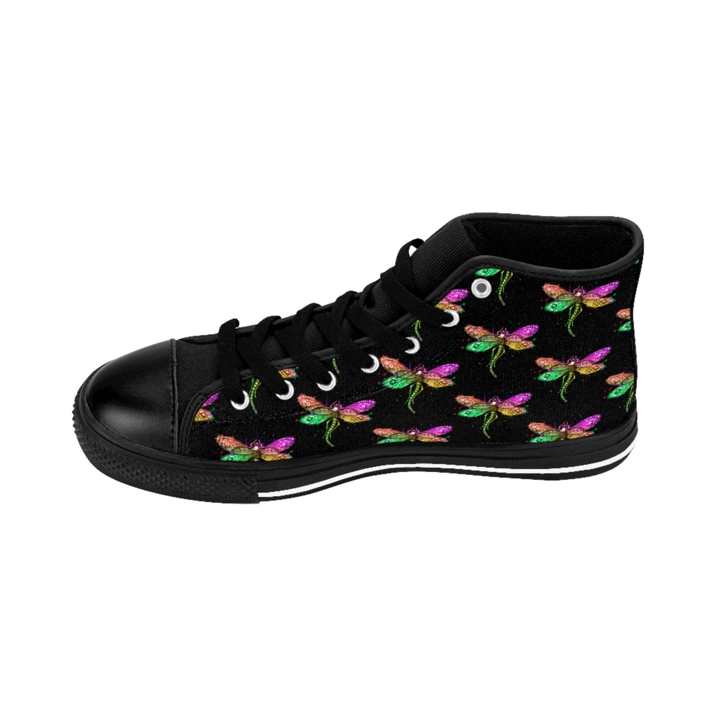 Black Rainbow Dragonfly High Top Sneakers