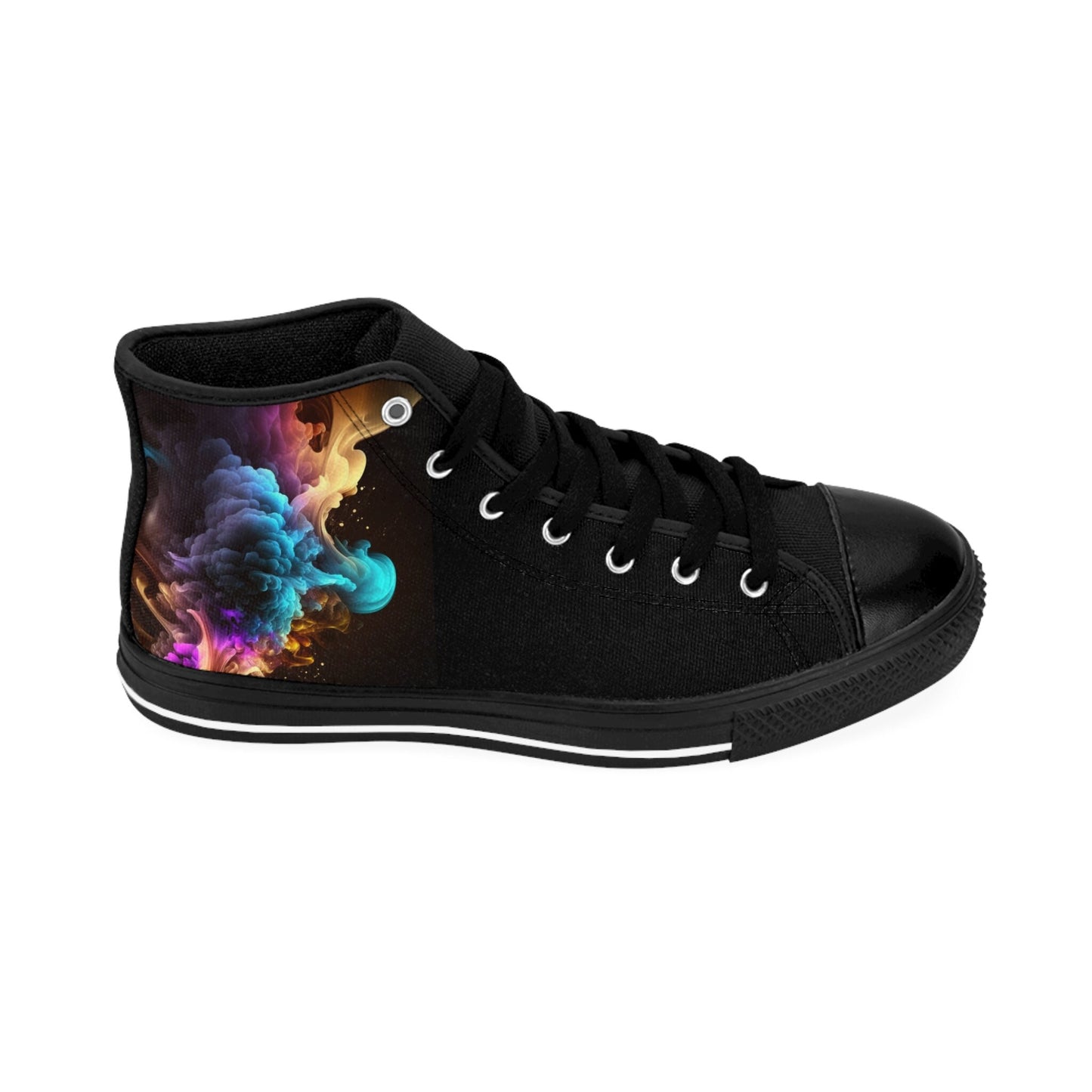 Black Rainbow Smoke Clouds High Top Sneakers