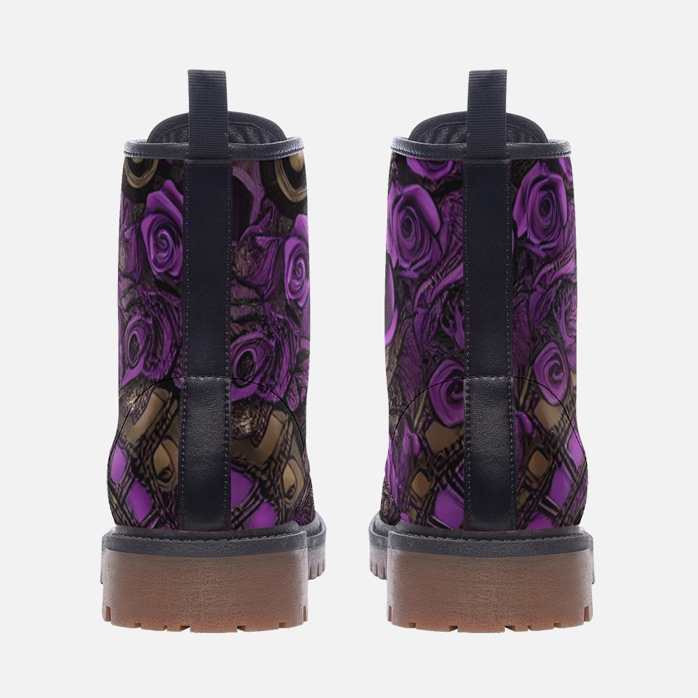 Purple Steampunk Gothic Casual Leather Lightweight Boot