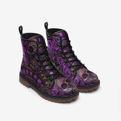 Purple Steampunk Gothic Casual Leather Lightweight Boot