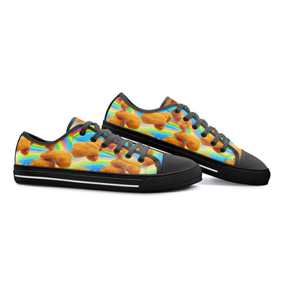 Chicken Nuggets Rainbows Low Top Canvas Shoes