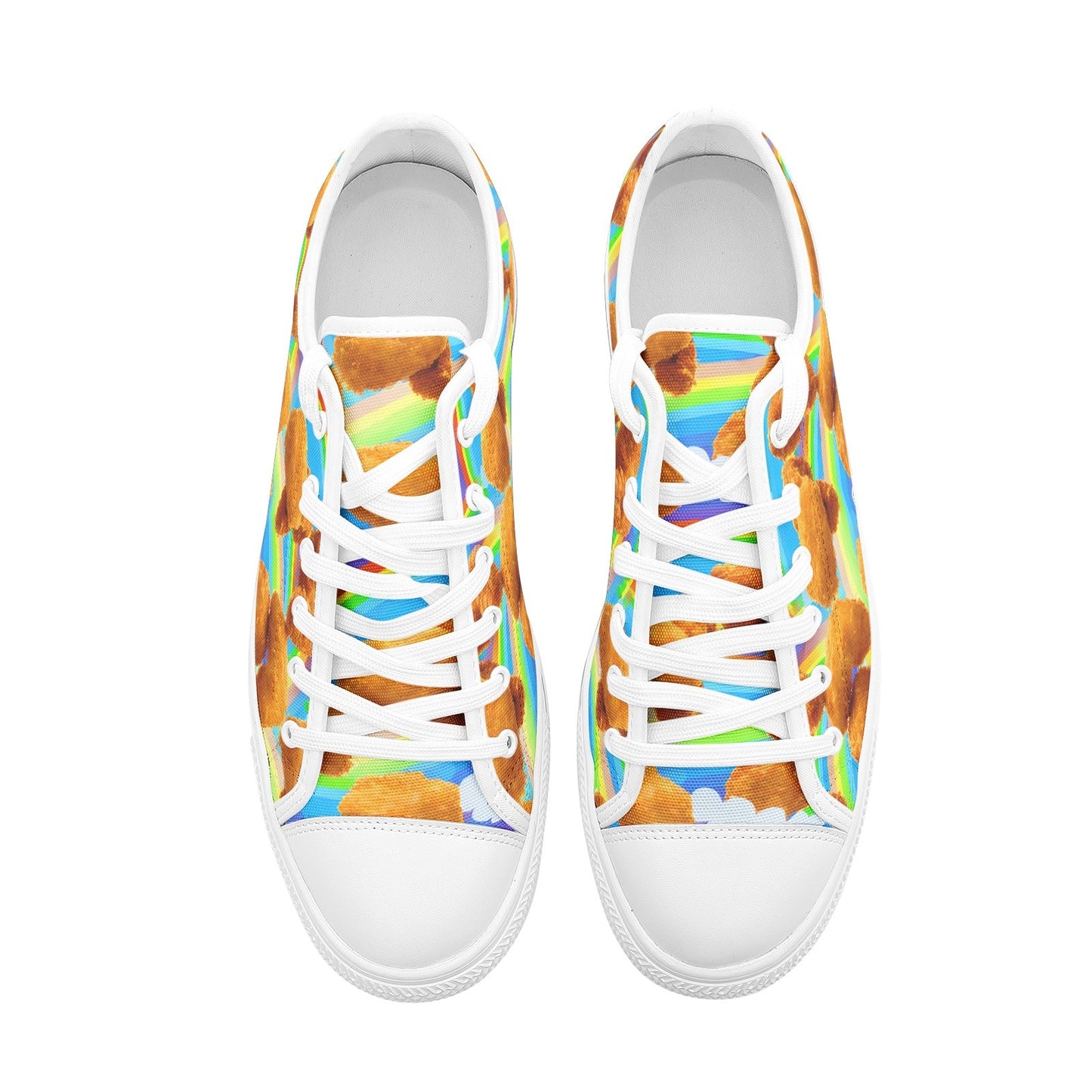 Chicken Nuggets Rainbows Low Top Canvas Shoes