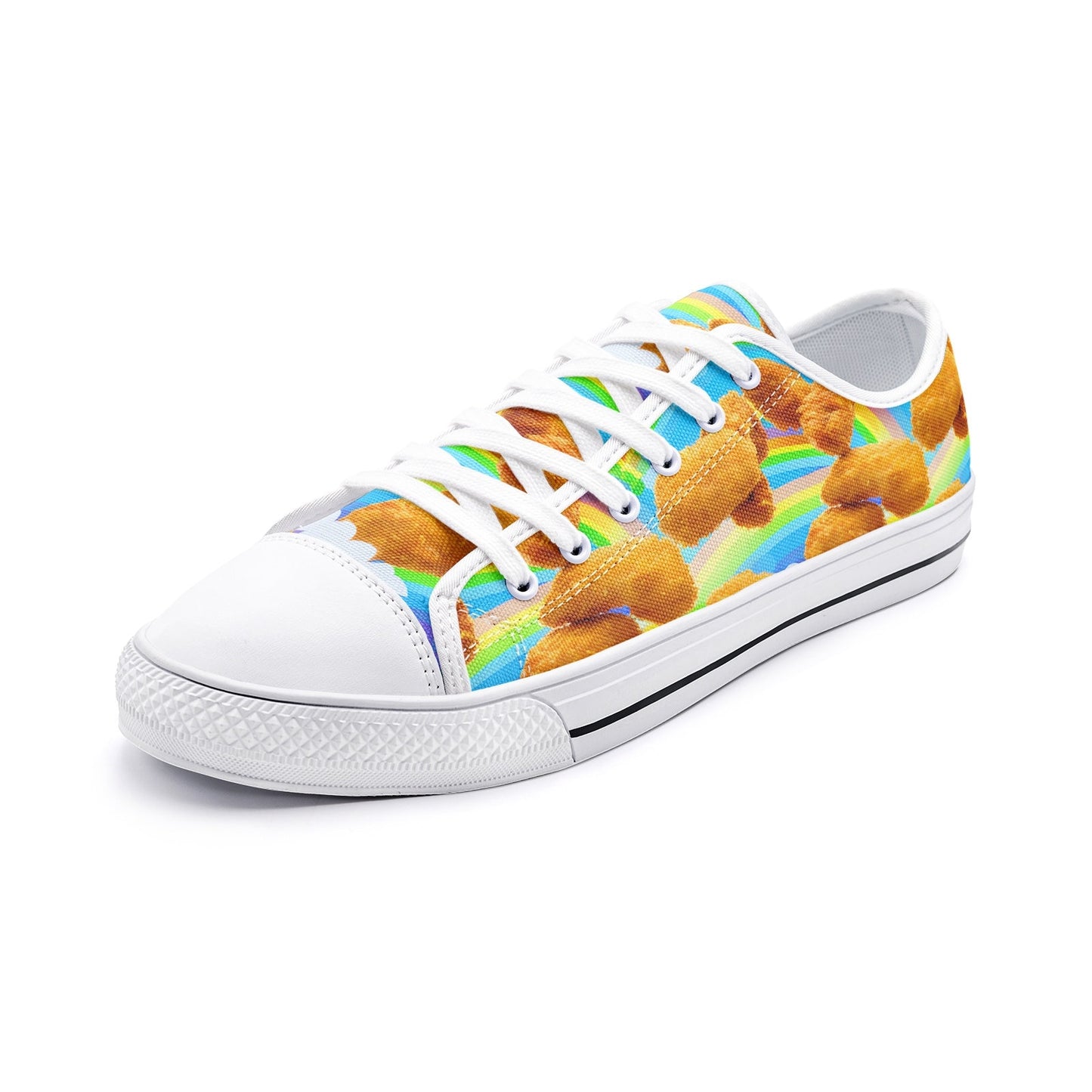 Chicken Nuggets Rainbows Low Top Canvas Shoes