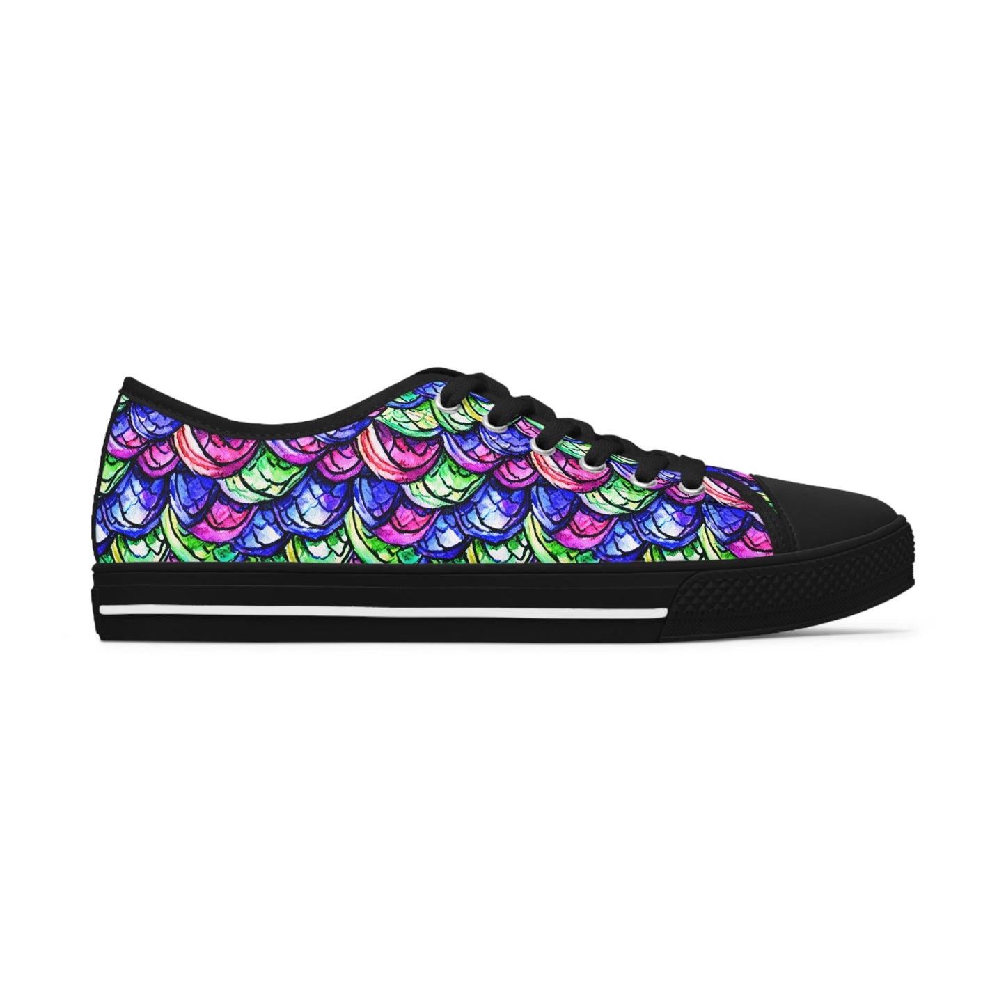 Bright Scales Mermaid Dragon Low Top Sneakers