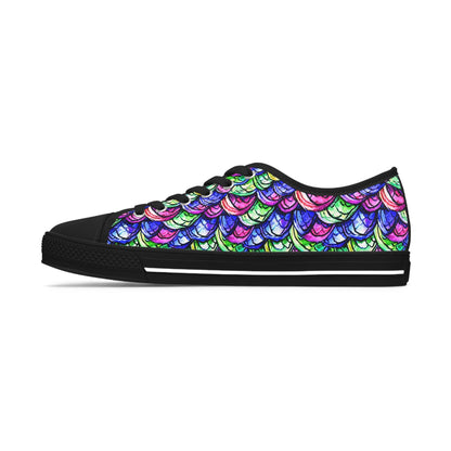 Bright Scales Mermaid Dragon Low Top Sneakers