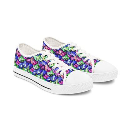 Bright Scales Mermaid Dragon Low Top Sneakers