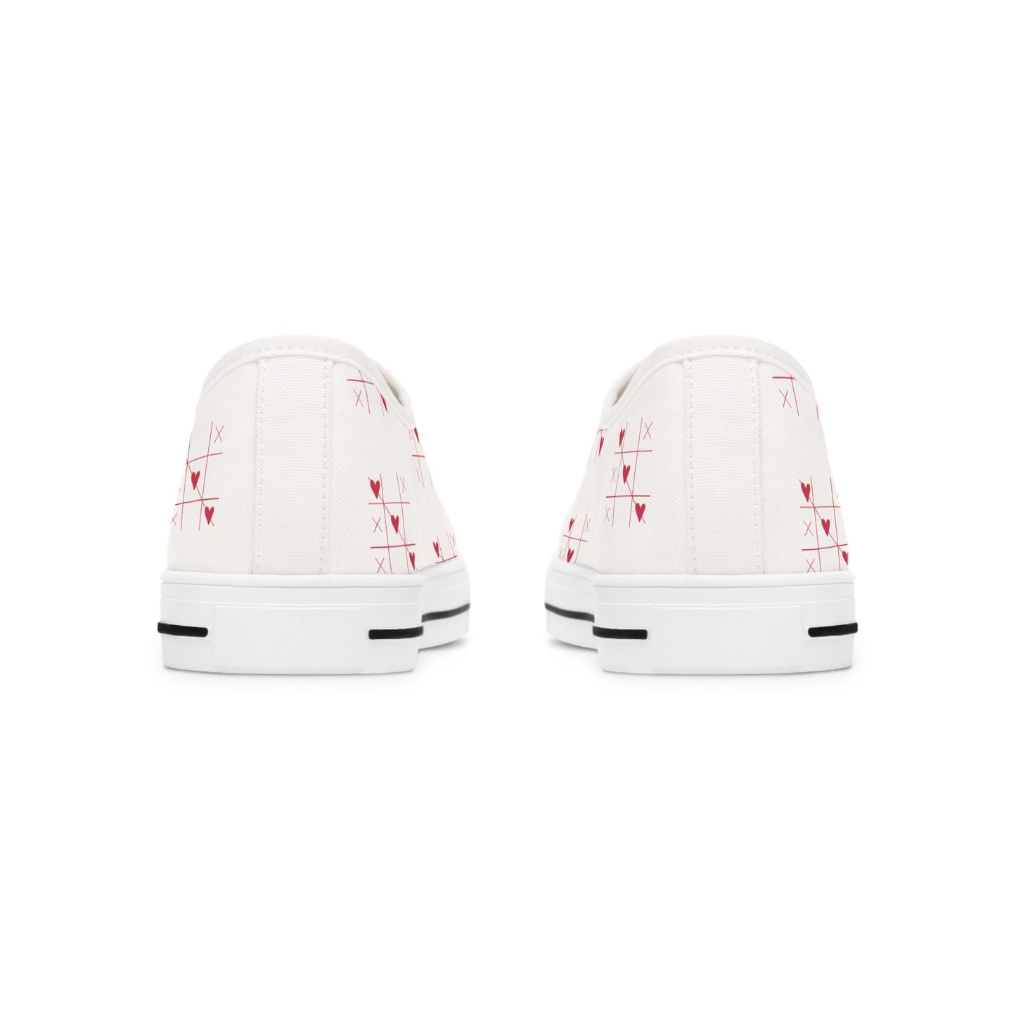 Tic Tac Toe Love Hearts Valentines Low Top Sneakers