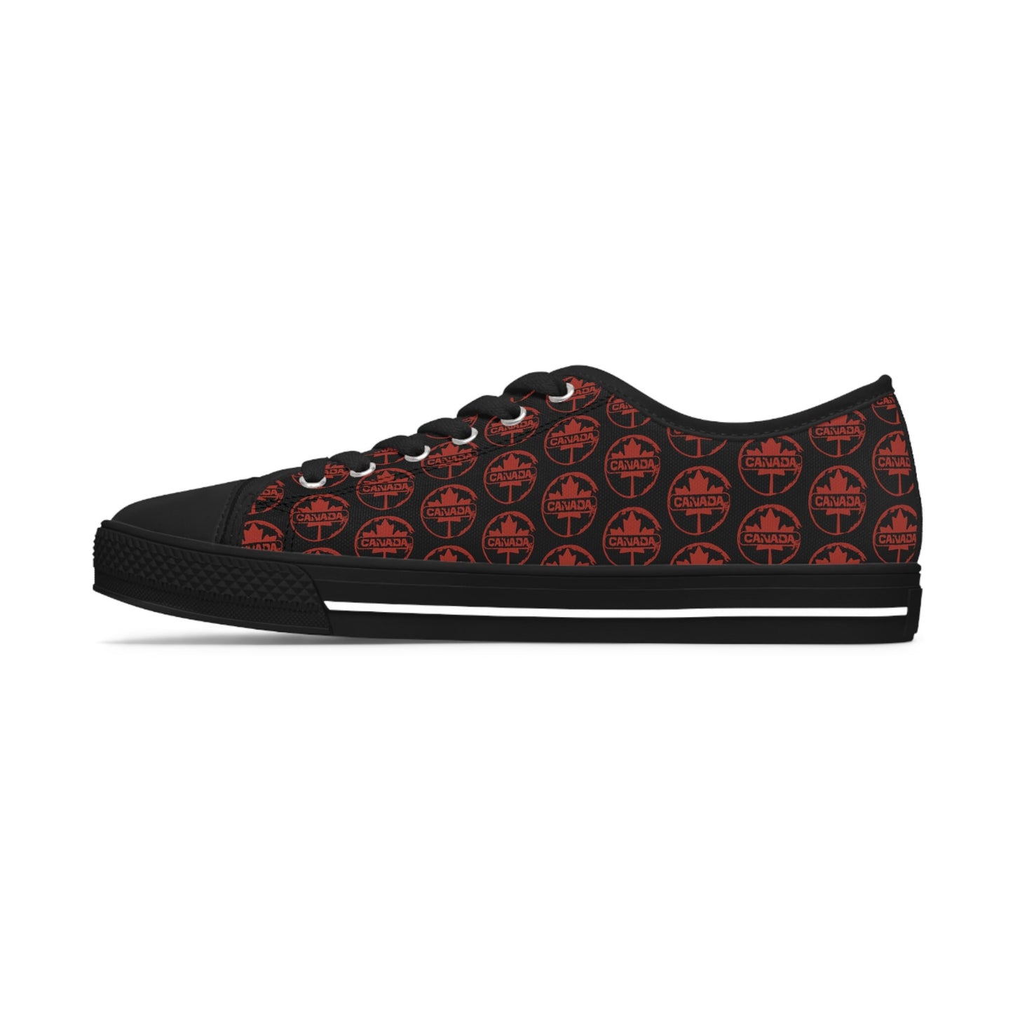 Black and Red Canada Low Top Sneakers