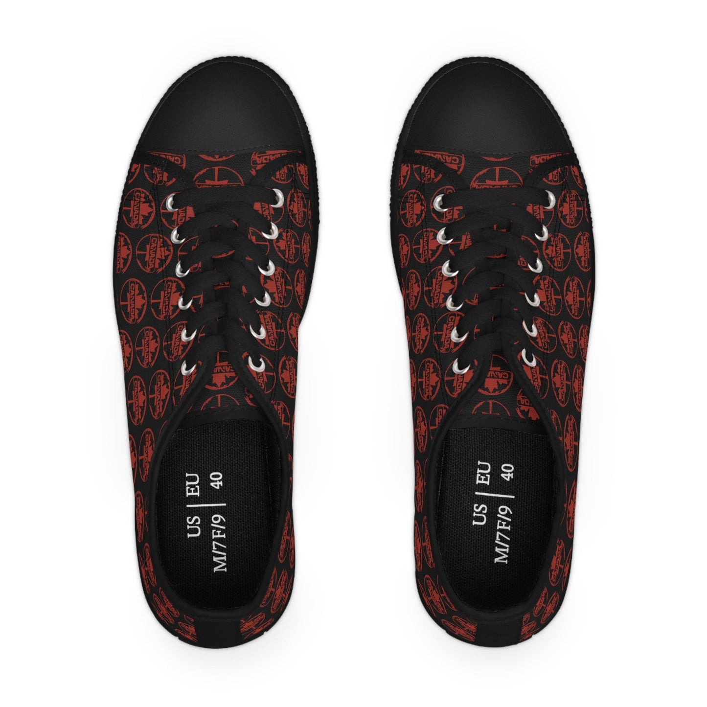 Black and Red Canada Low Top Sneakers