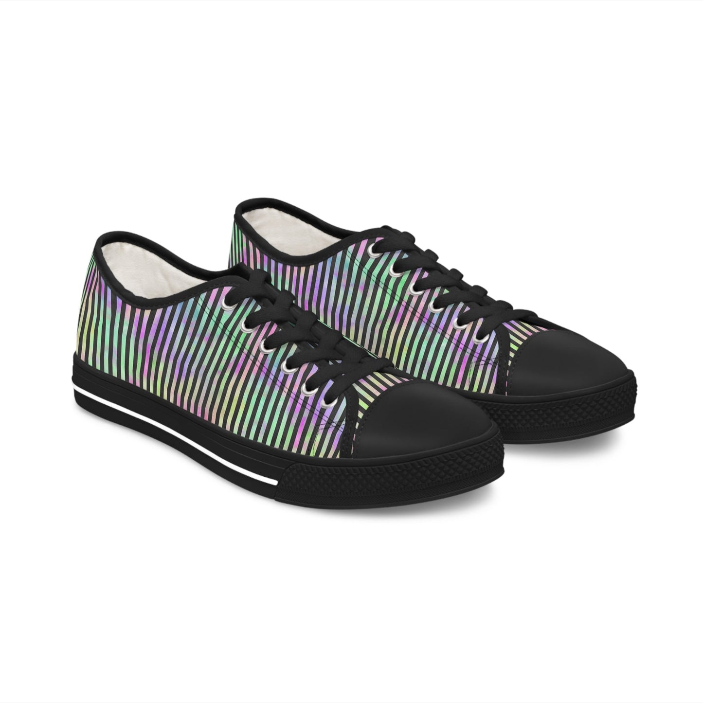 Rainbow Micro Pin Stripe Low Top Sneakers