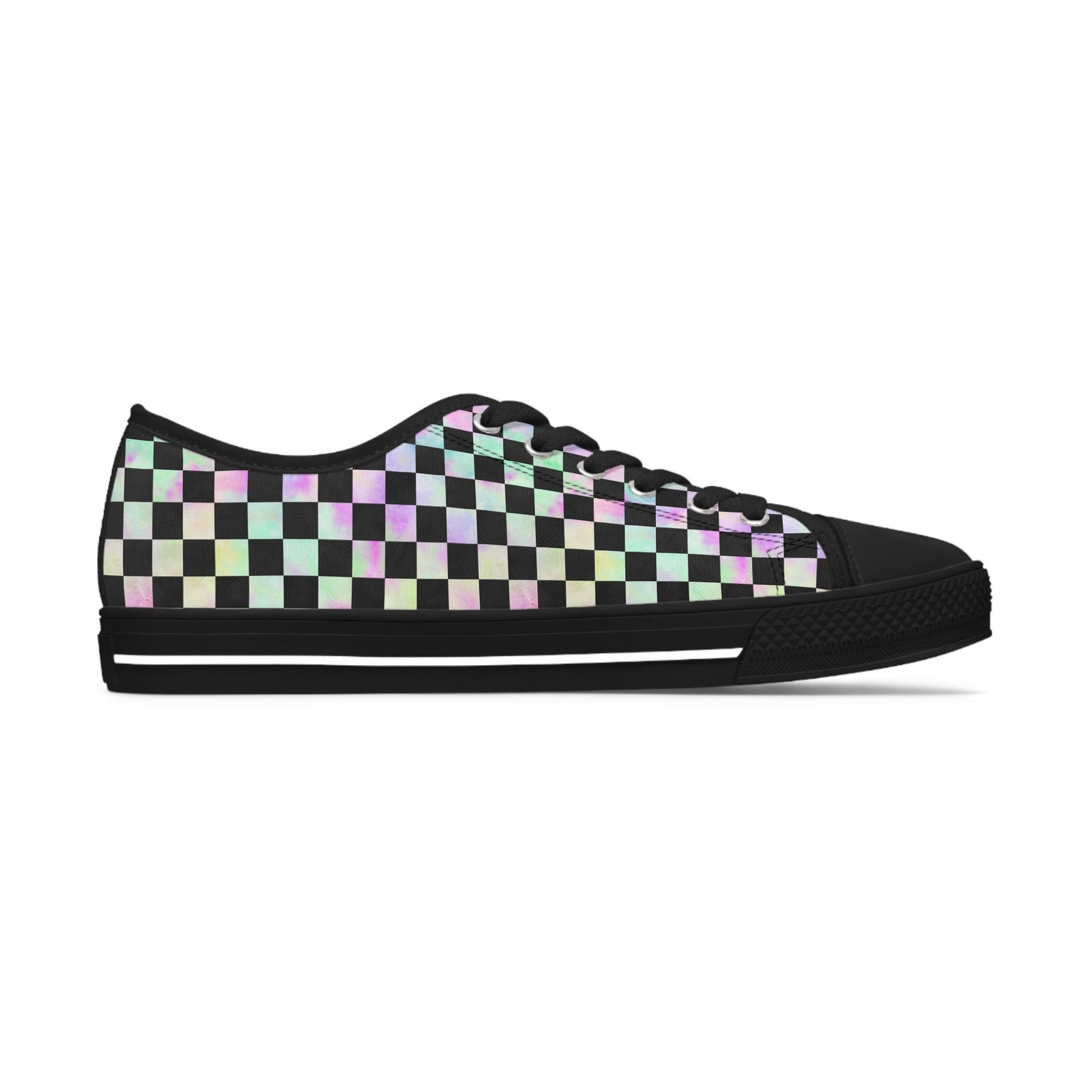 Rainbow Gradient Checkered Low Top Sneakers