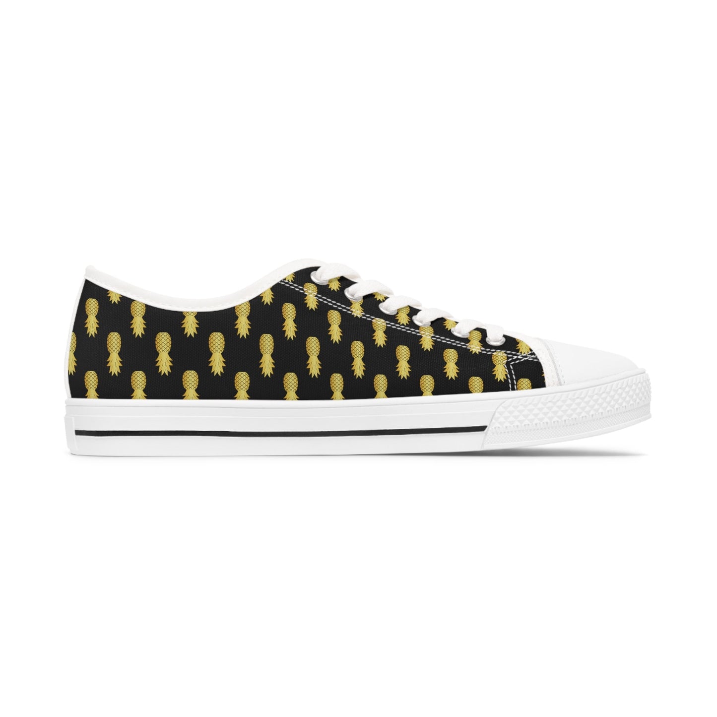 Black Upside Down Pineapple Low Top Sneakers