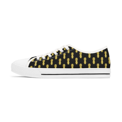 Black Upside Down Pineapple Low Top Sneakers