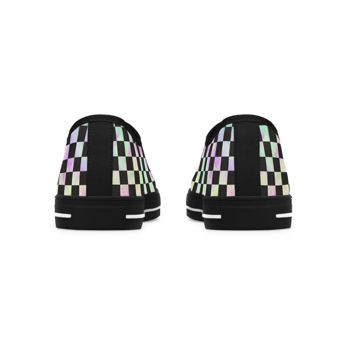 Rainbow Gradient Checkered Low Top Sneakers