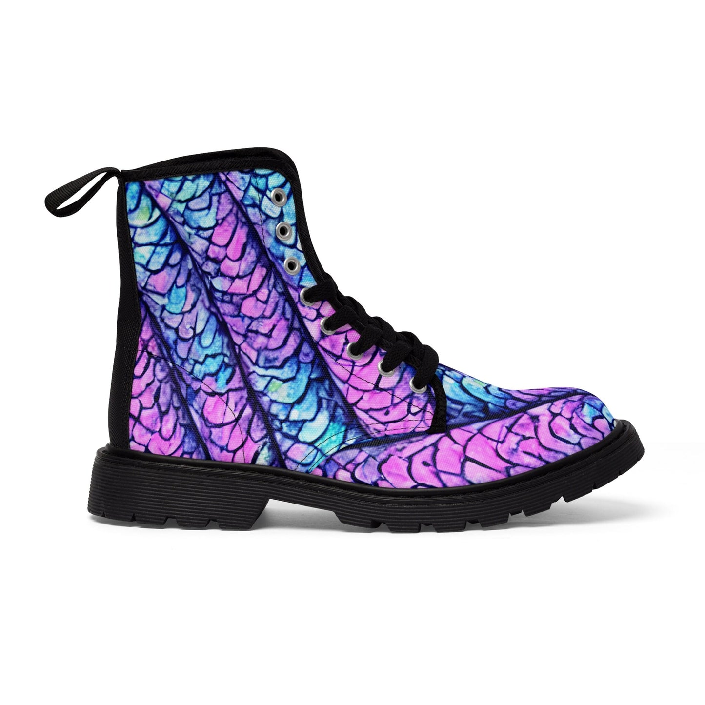 Purple Mermaid Dragon Scales Canvas Boots