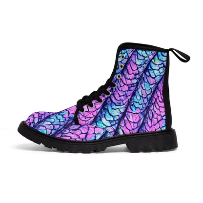 Purple Mermaid Dragon Scales Canvas Boots