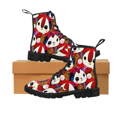 Whimsical Dumpling Critter Canvas Boots