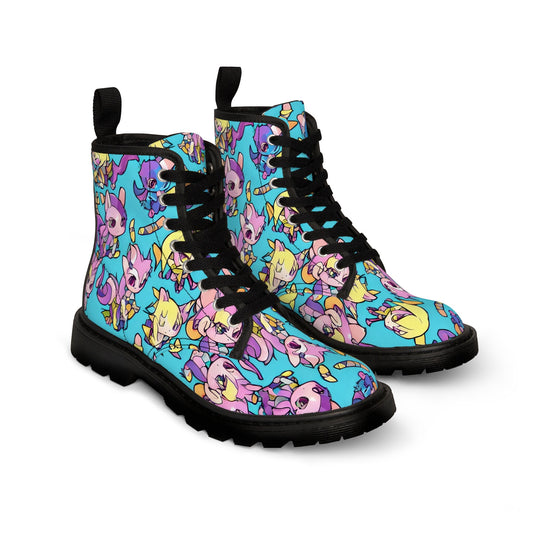 Fairy Goblin Fox Critter Whimsical Canvas Boots