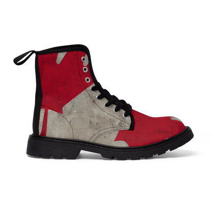 Mens Red Grey Canadian Canvas Boots