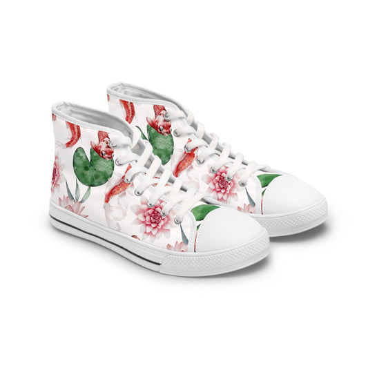 Cherry Blossom Koi Lilypad High Top Sneakers