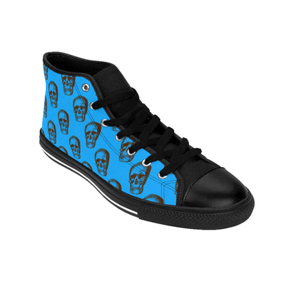 Mens Fit Skulls Blue Black High Top Sneakers