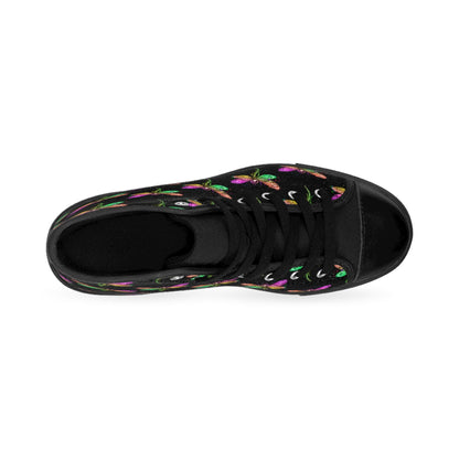 Black Rainbow Dragonfly High Top Sneakers