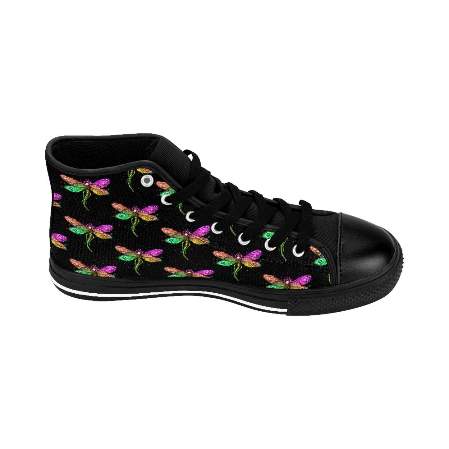 Black Rainbow Dragonfly High Top Sneakers