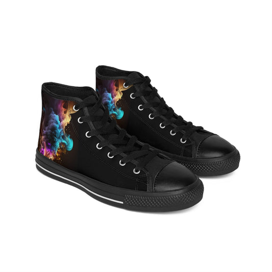 Black Rainbow Smoke Clouds High Top Sneakers