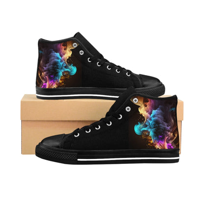 Black Rainbow Smoke Clouds High Top Sneakers