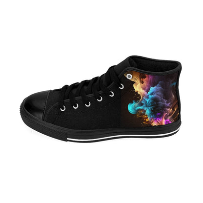 Black Rainbow Smoke Clouds High Top Sneakers