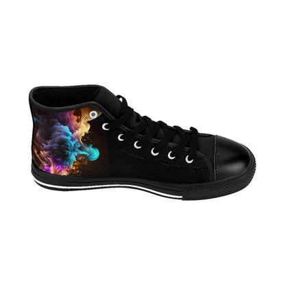 Black Rainbow Smoke Clouds High Top Sneakers