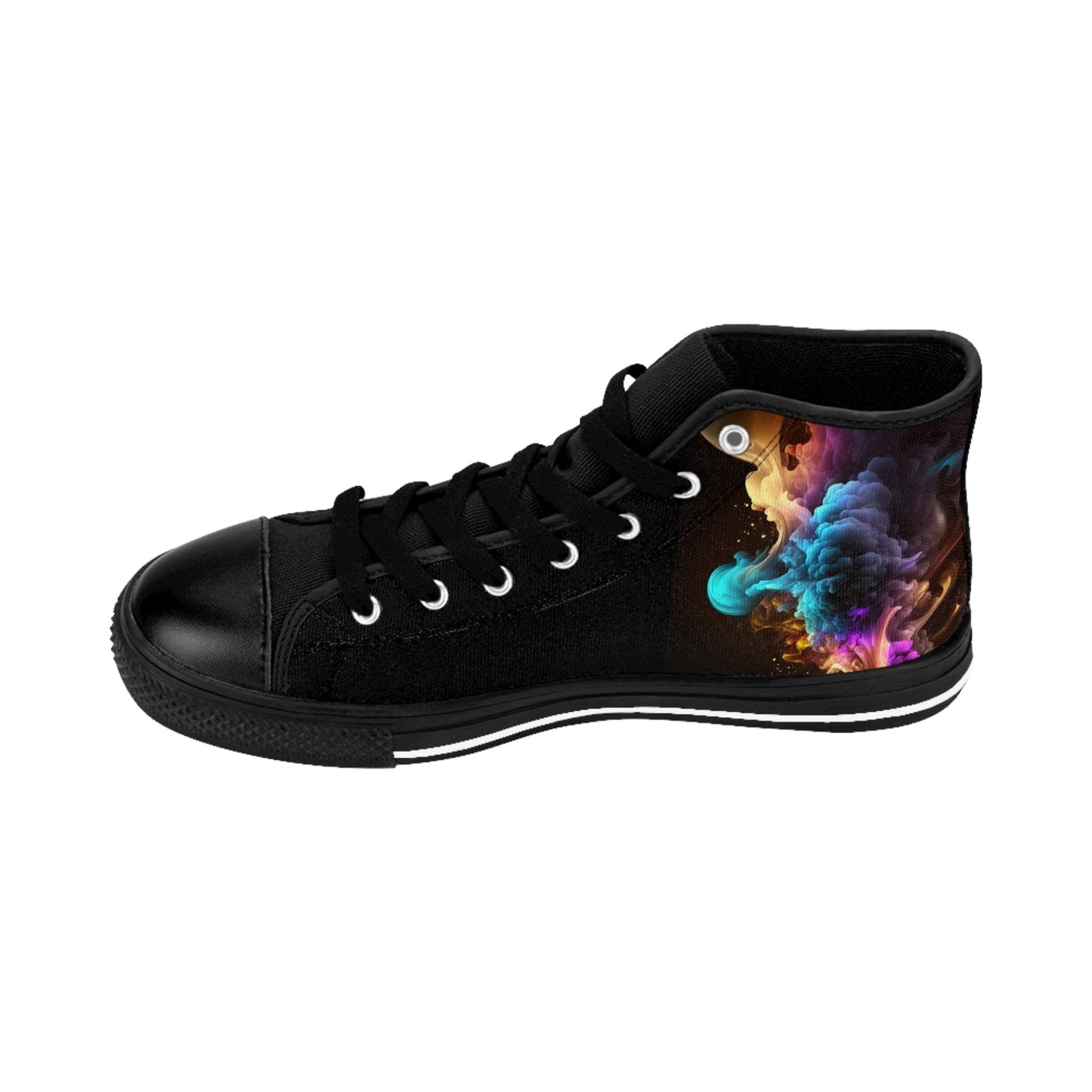 Black Rainbow Smoke Clouds High Top Sneakers