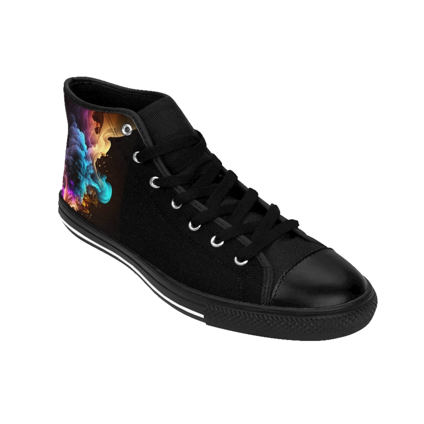 Black Rainbow Smoke Clouds High Top Sneakers