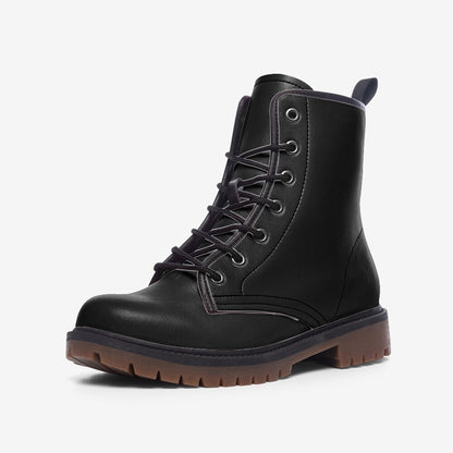 Jet Black Casual Leather Lightweight Boots