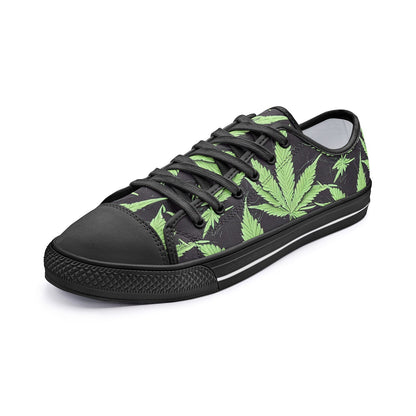 Marijuana Green Leaf MaryJane Low Top Canvas Shoes