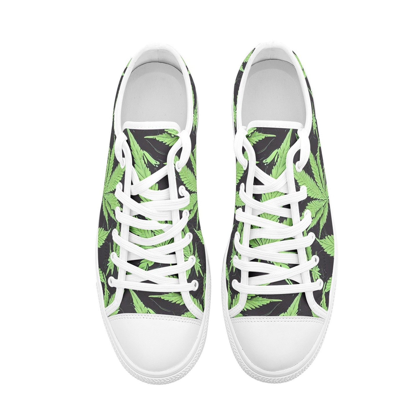 Marijuana Green Leaf MaryJane Low Top Canvas Shoes